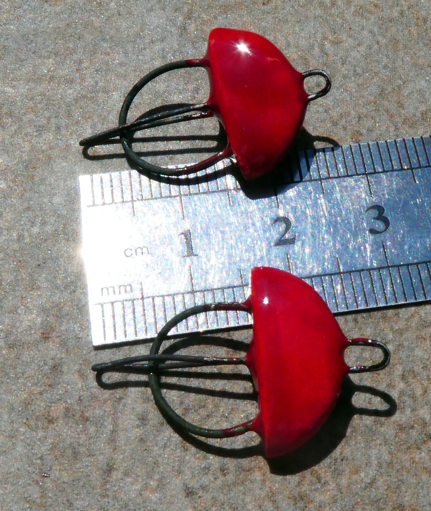 Ceramic Semi Circle Connectors -Red