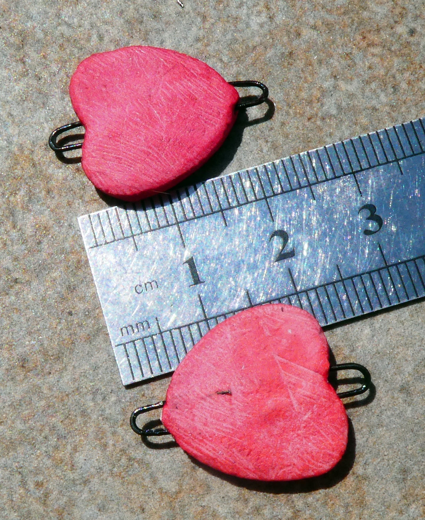 Ceramic Inky Heart Earring Connectors #5
