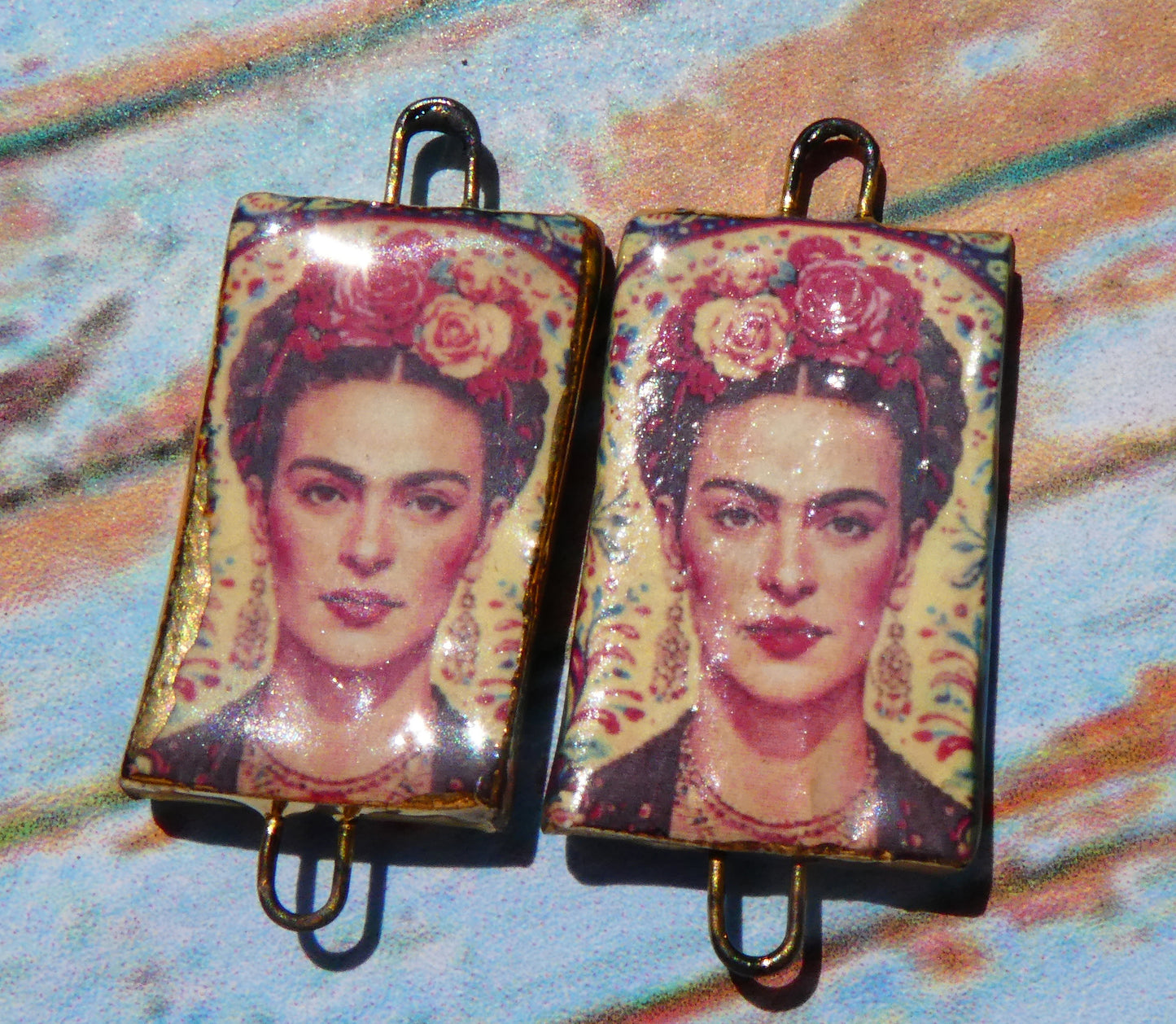 Ceramic Frida Inspired Earring Connectors - #23