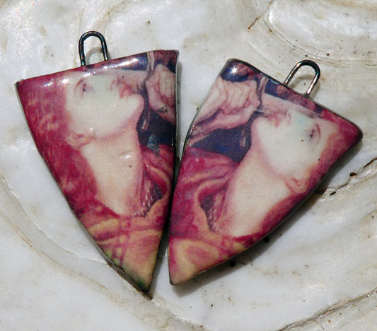 Ceramic Rosetti Spear Earring Charms