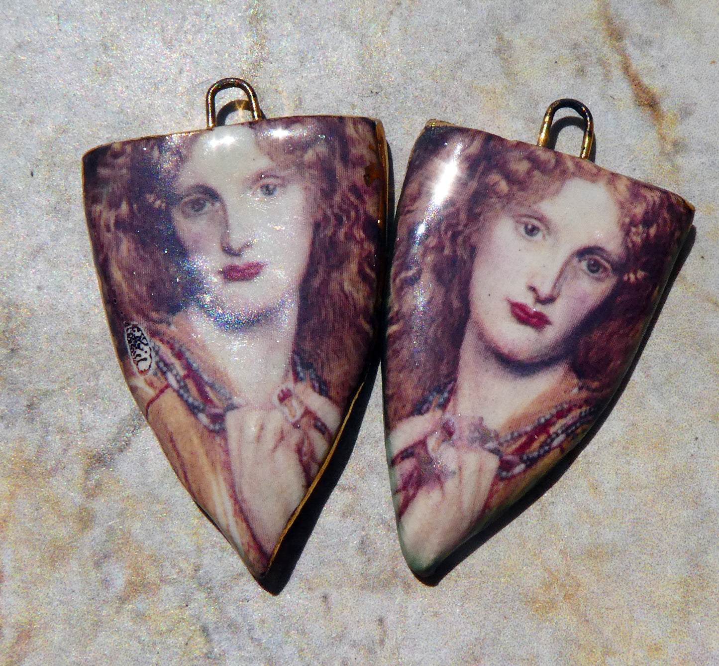 Ceramic Rosetti Spear Earring Charms #2