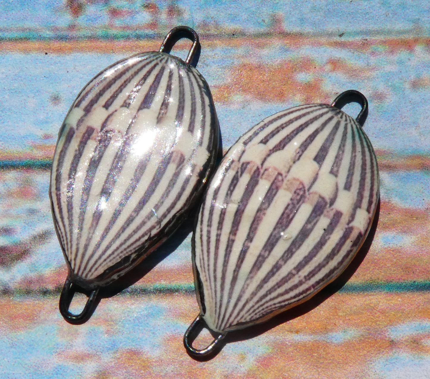 Ceramic Vintage Hot Air Balloon Decal Connectors #3