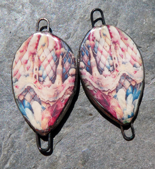 Ceramic Vintage Hot Air Balloon Decal Connectors #5