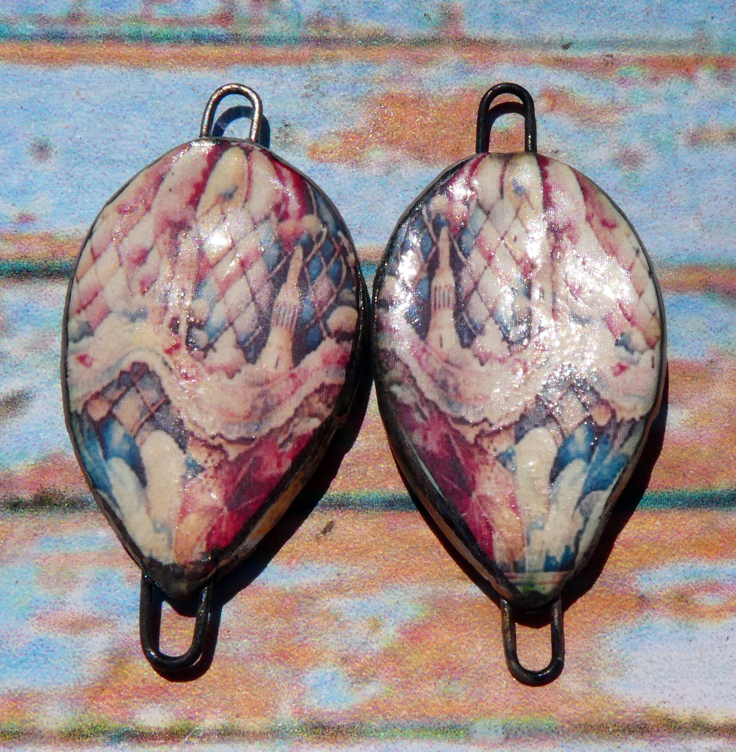 Ceramic Vintage Hot Air Balloon Decal Connectors #5