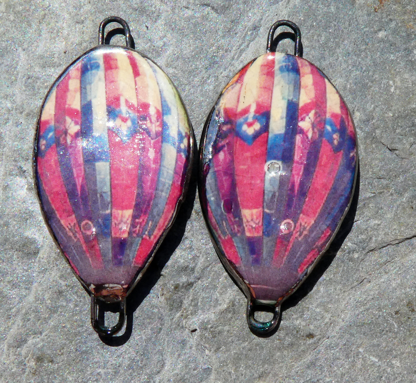 Ceramic Vintage Hot Air Balloon Decal Connectors #6
