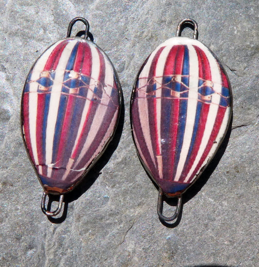 Ceramic Vintage Hot Air Balloon Decal Connectors #9