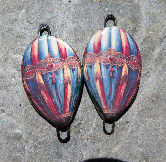 Ceramic Vintage Hot Air Balloon Decal Connectors #14