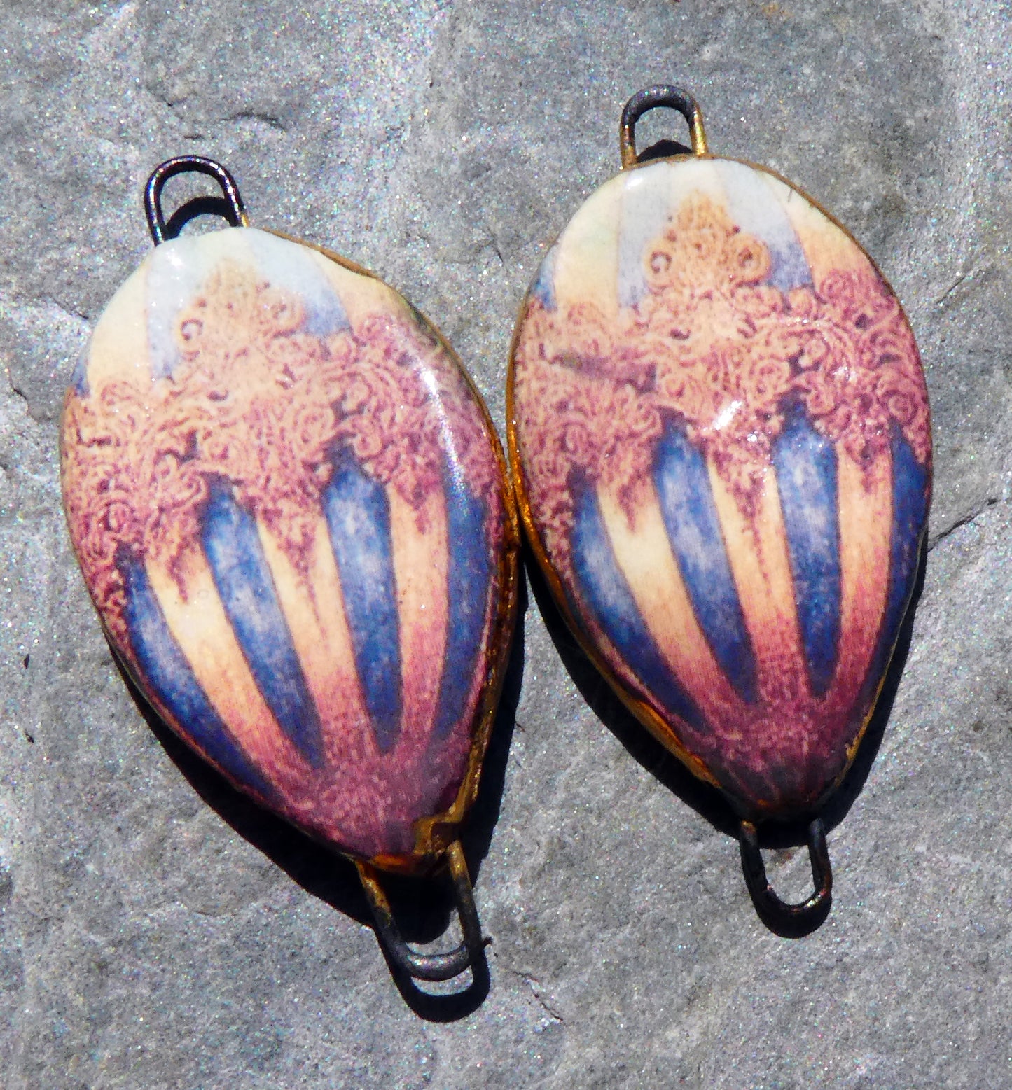 Ceramic Vintage Hot Air Balloon Decal Connectors #17