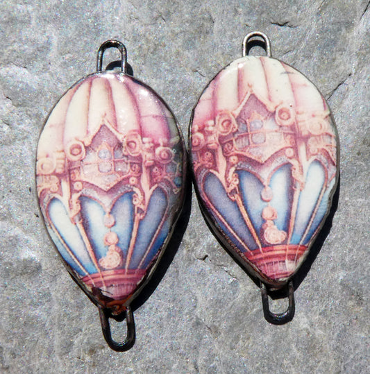 Ceramic Vintage Hot Air Balloon Decal Connectors #18