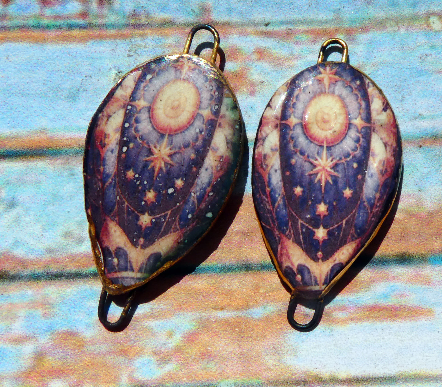 Ceramic Vintage Hot Air Balloon Decal Connectors #19