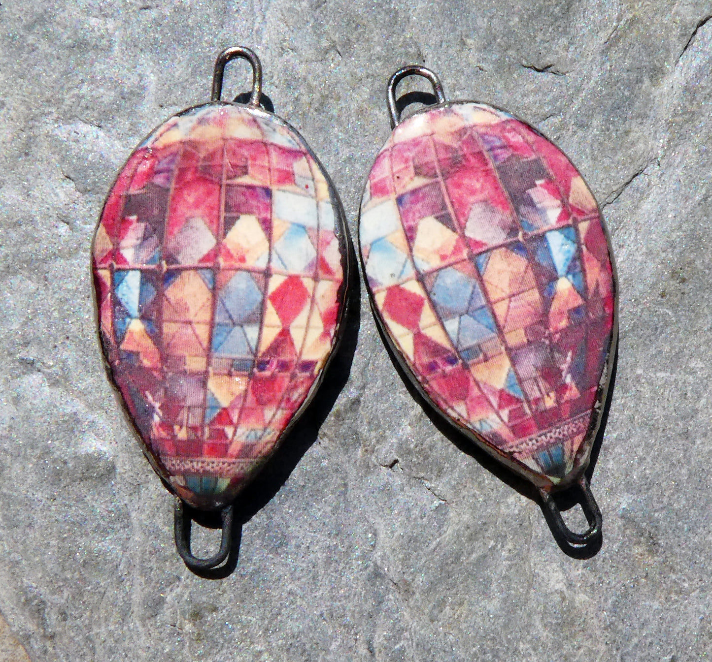 Ceramic Vintage Hot Air Balloon Decal Connectors #21
