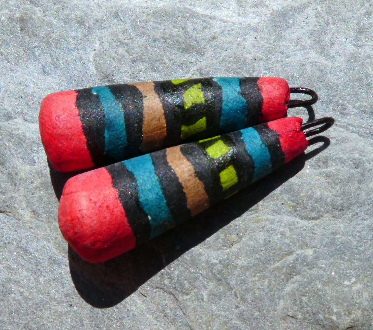 Ceramic Inky Baton Earring Charms #1
