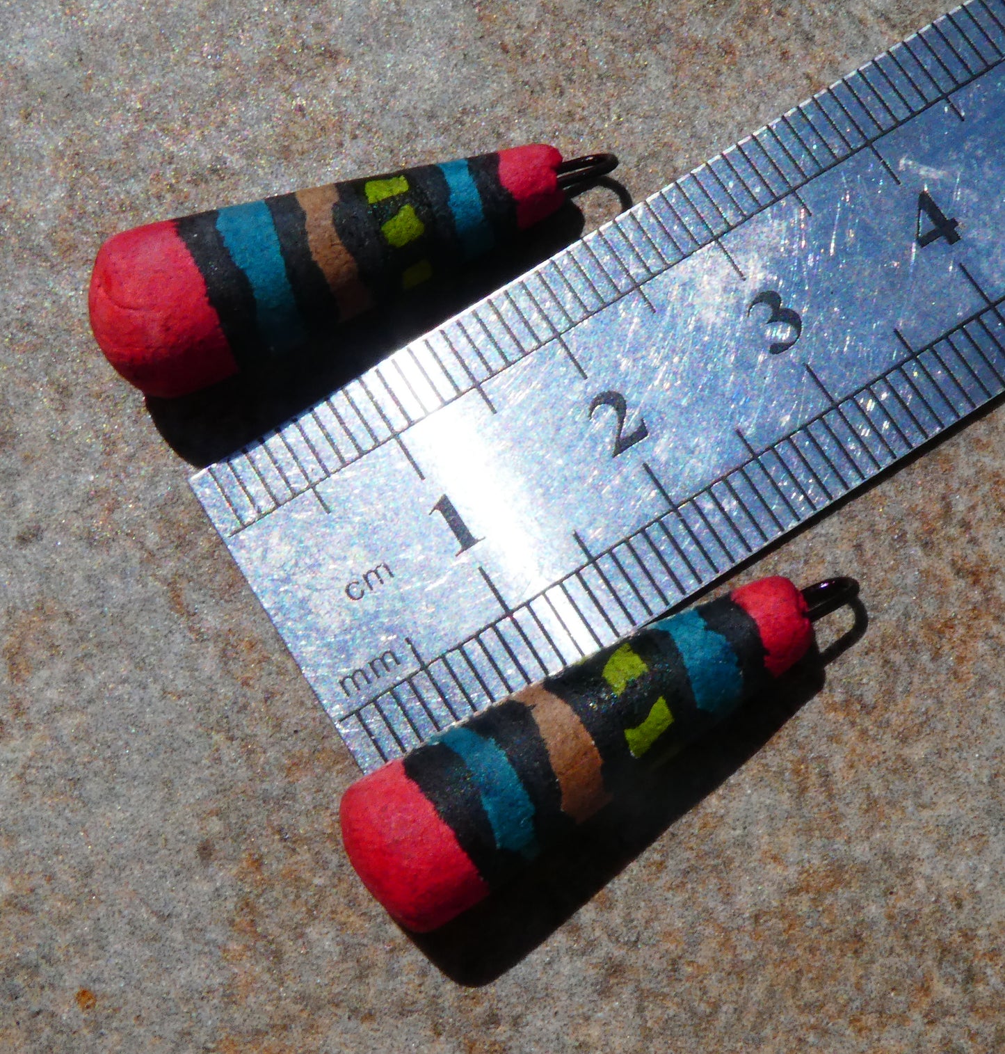 Ceramic Inky Baton Earring Charms #1