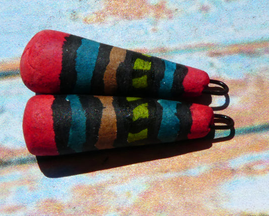 Ceramic Inky Baton Earring Charms #1