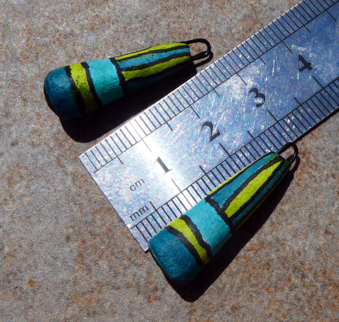 Ceramic Inky Baton Earring Charms #2