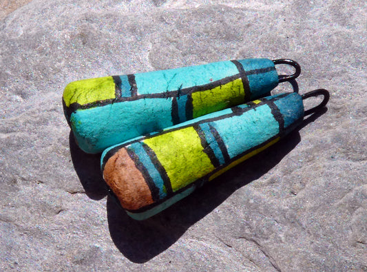 Ceramic Inky Baton Earring Charms #3