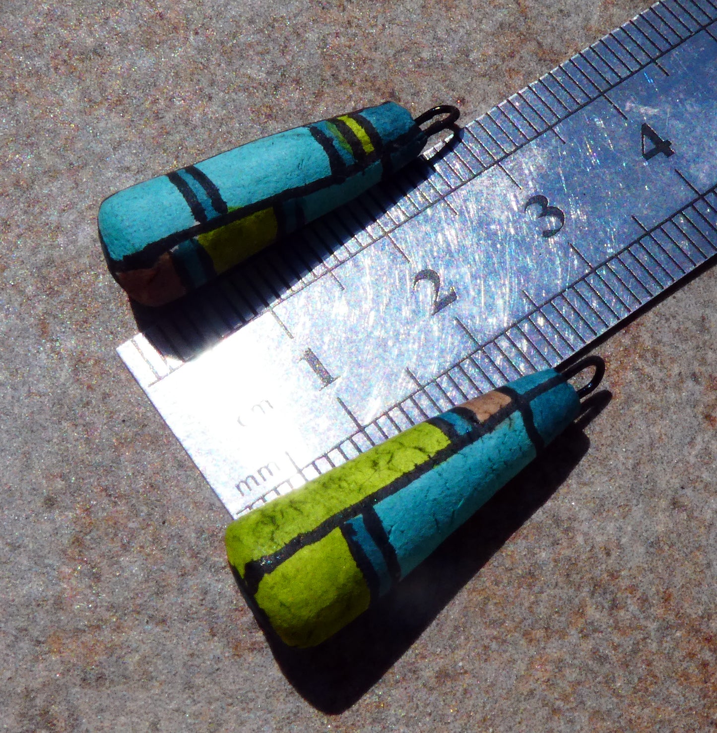 Ceramic Inky Baton Earring Charms #3
