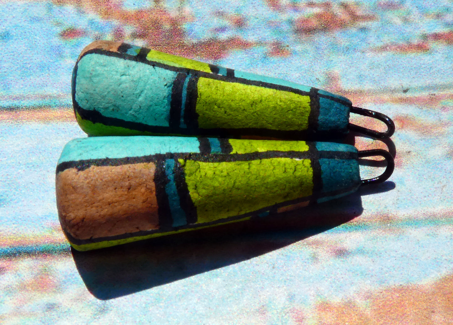 Ceramic Inky Baton Earring Charms #3