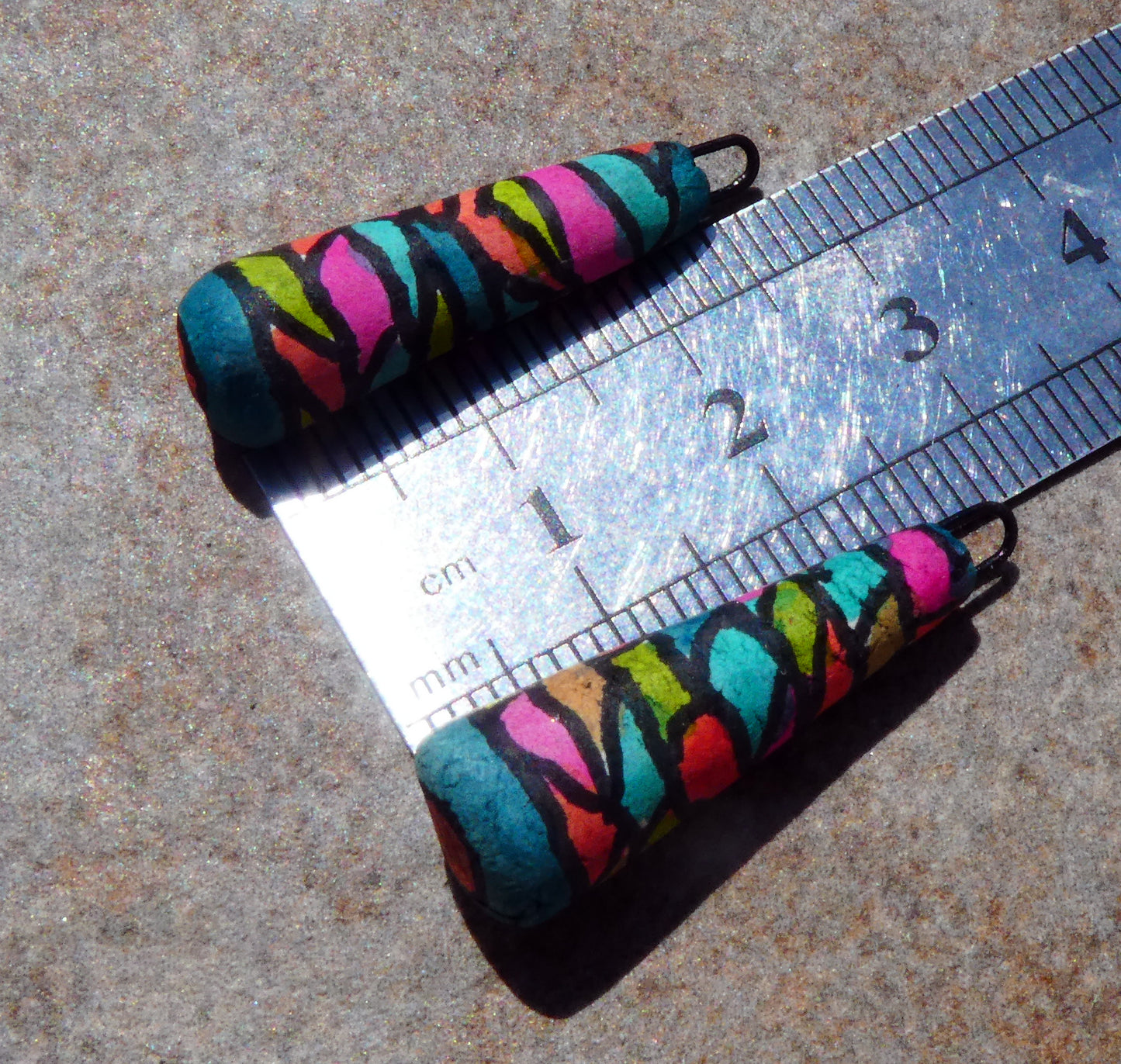 Ceramic Inky Baton Earring Charms #4