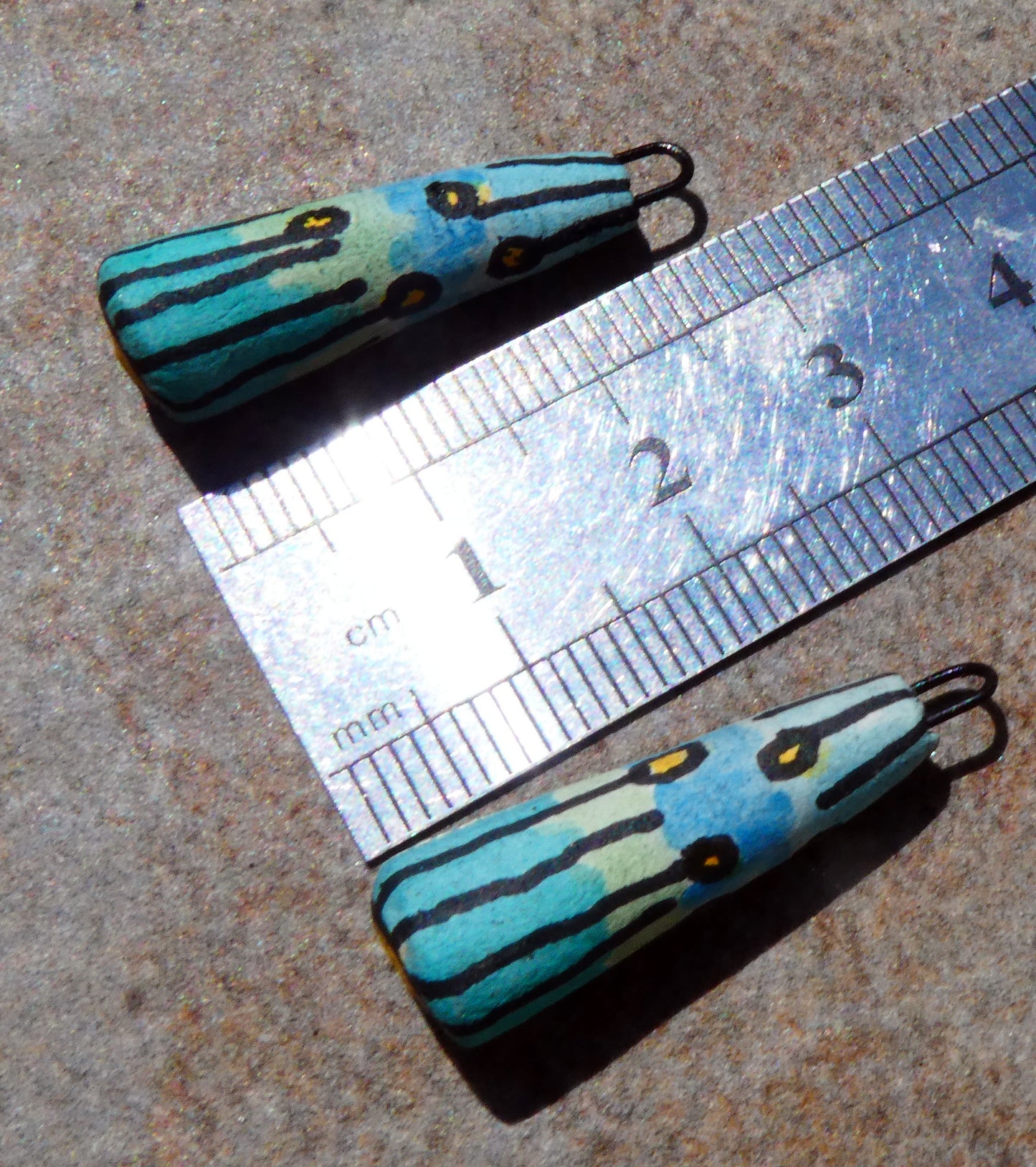 Ceramic Inky Baton Earring Charms #5