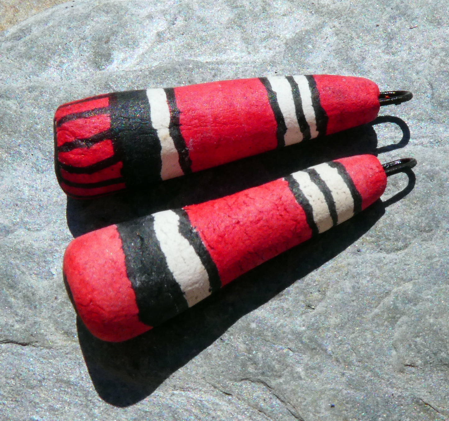 Ceramic Inky Baton Earring Charms #6