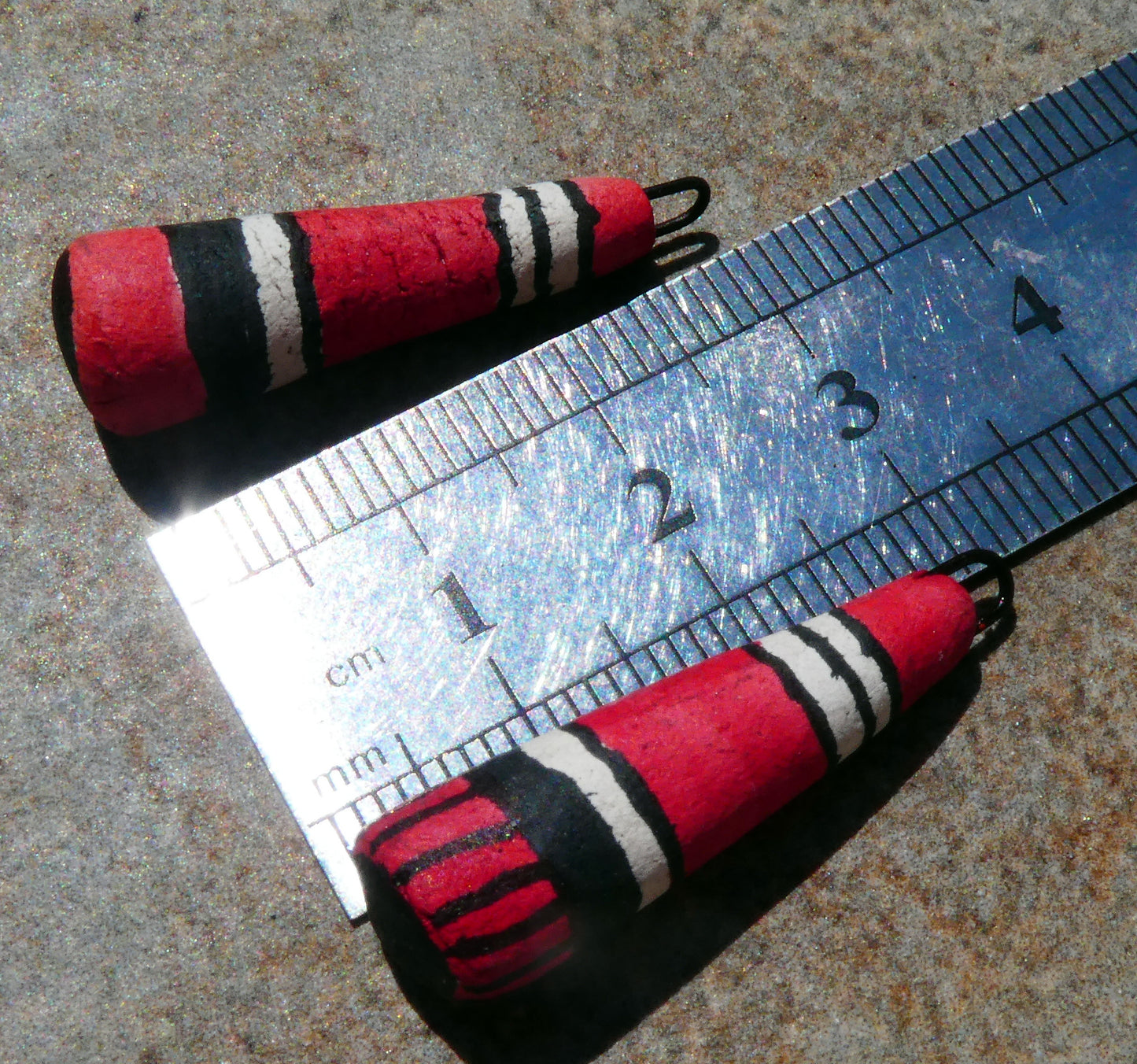 Ceramic Inky Baton Earring Charms #6