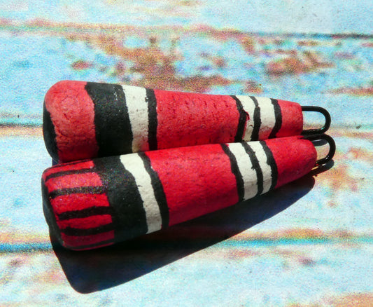 Ceramic Inky Baton Earring Charms #6