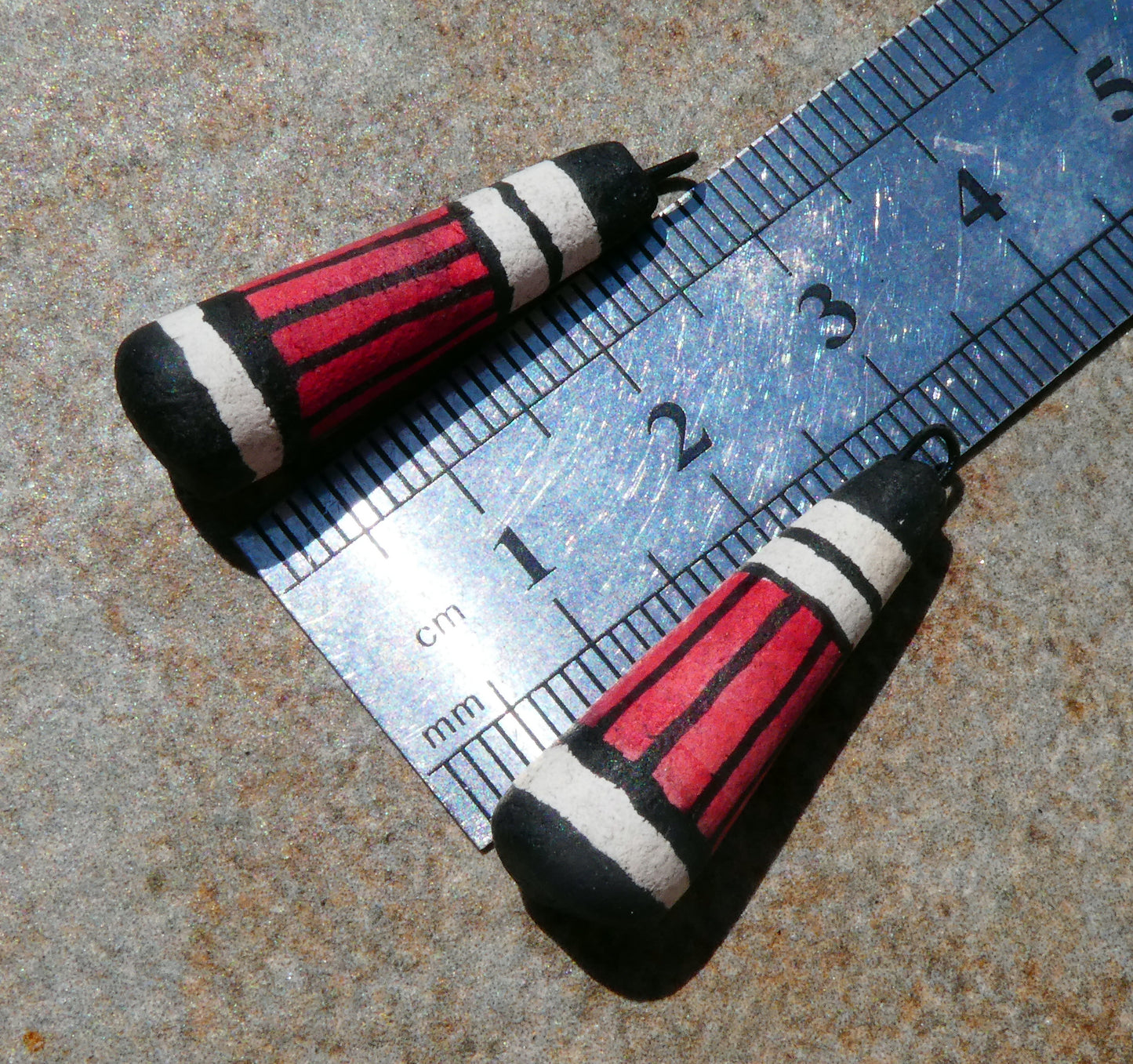 Ceramic Inky Baton Earring Charms #7