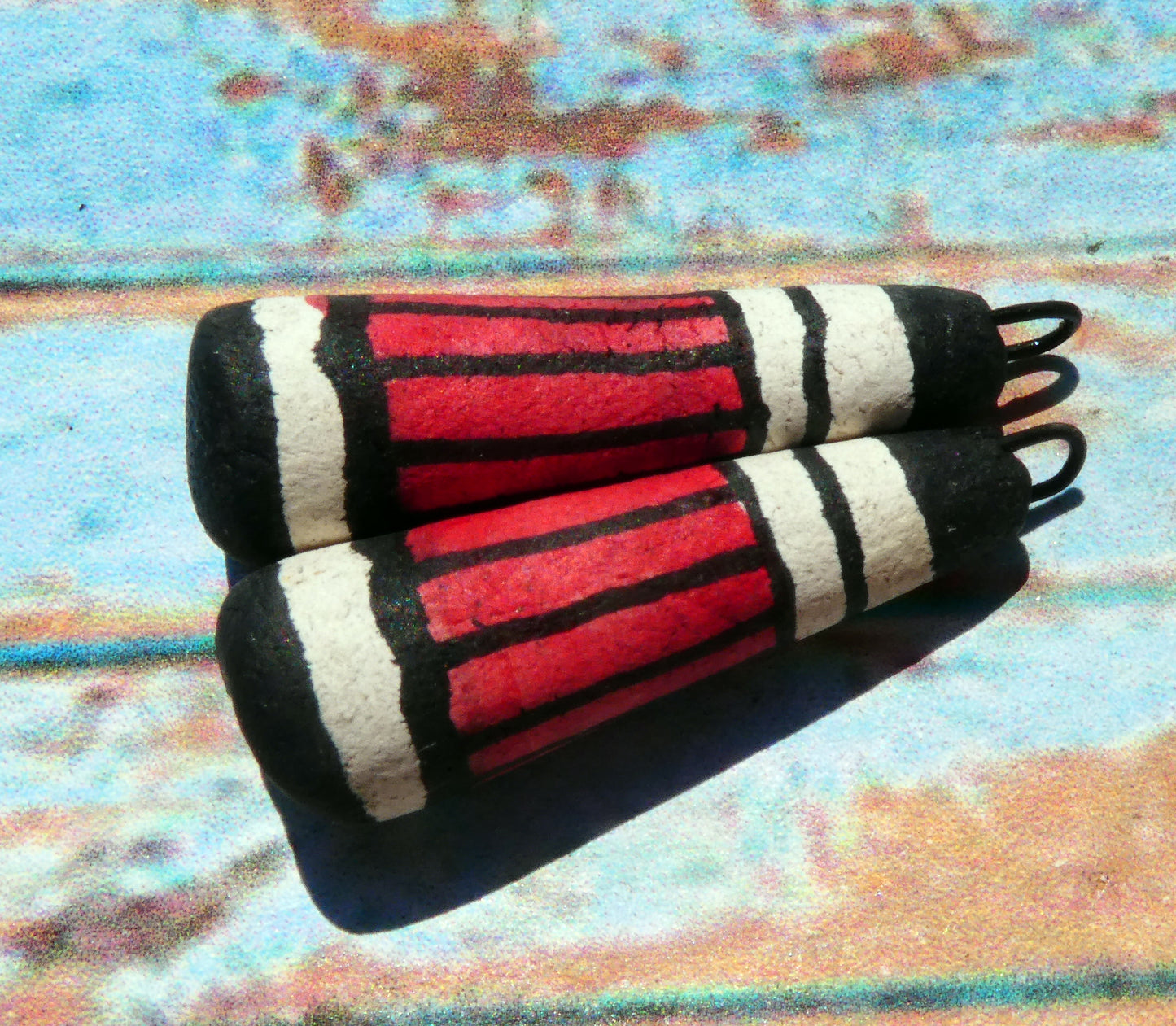 Ceramic Inky Baton Earring Charms #7