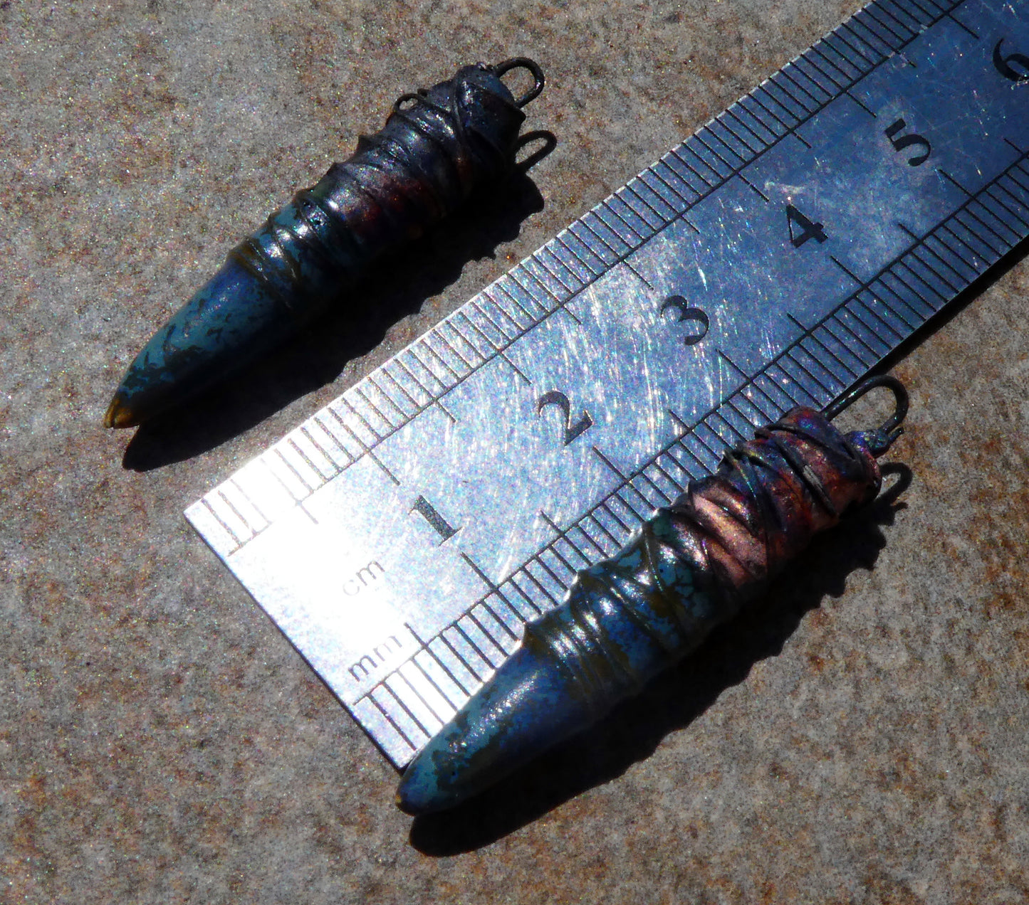 Ceramic Wire Wrapped Spike Charms - California