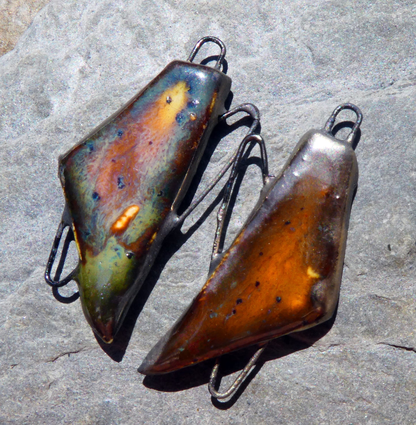 Ceramic Irregular Connectors - Amber Ash