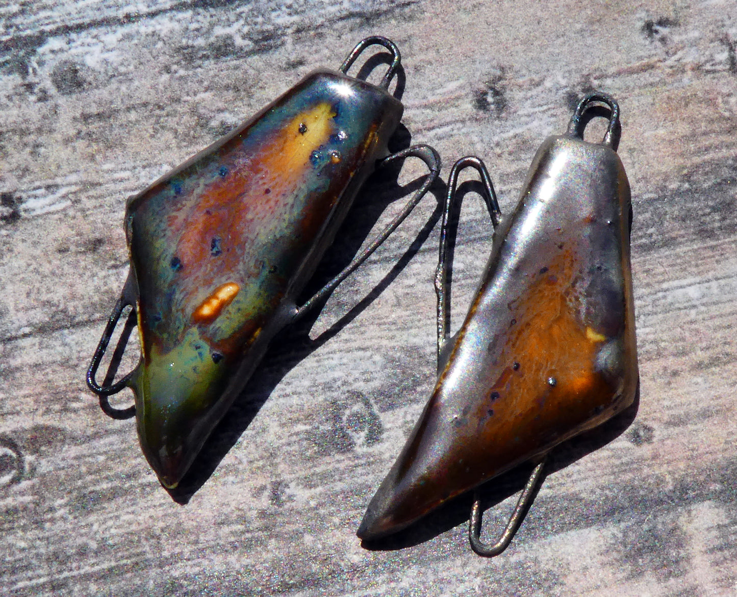 Ceramic Irregular Connectors - Amber Ash