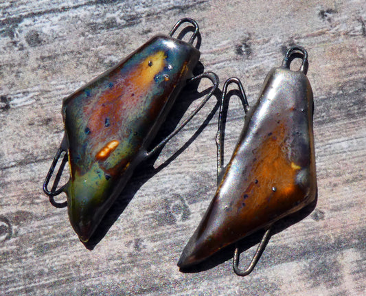 Ceramic Irregular Connectors - Amber Ash