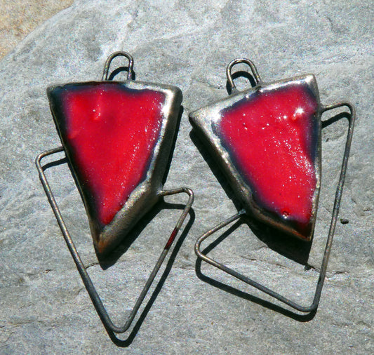 Ceramic Irregular Connectors - Red