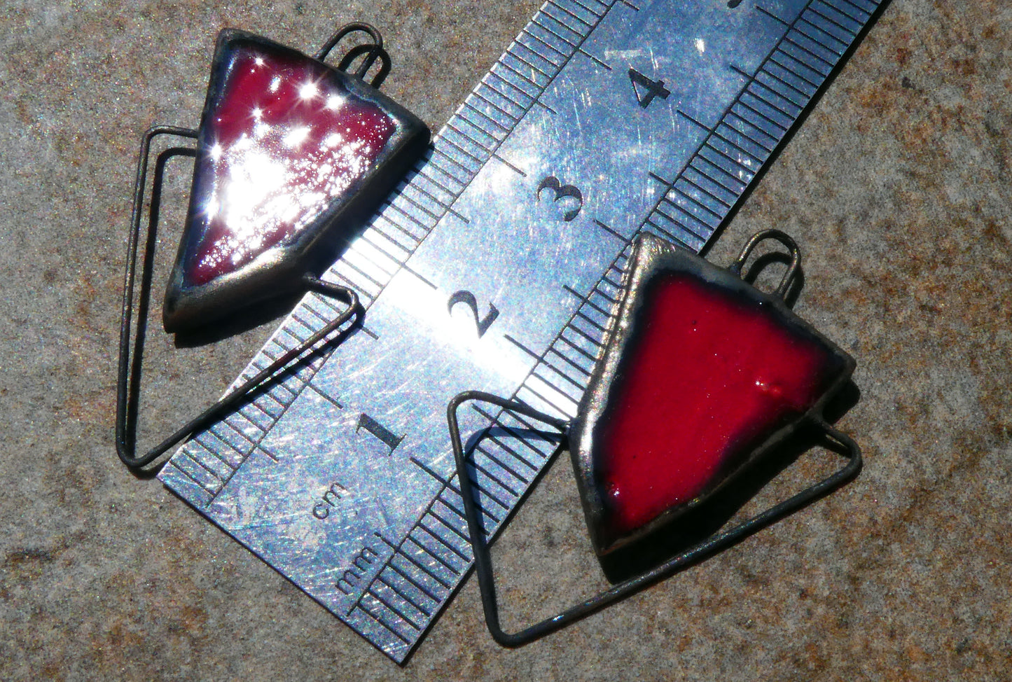 Ceramic Irregular Connectors - Red