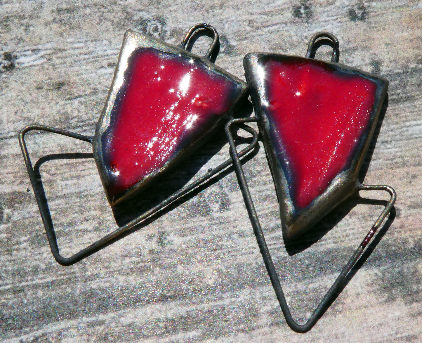 Ceramic Irregular Connectors - Red