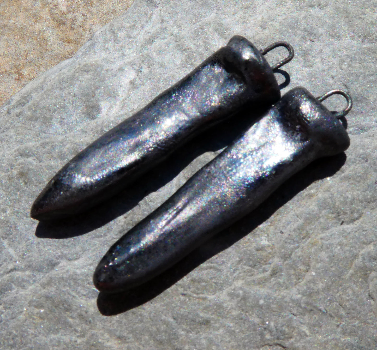 Ceramic Steely Coffin Nail Charms