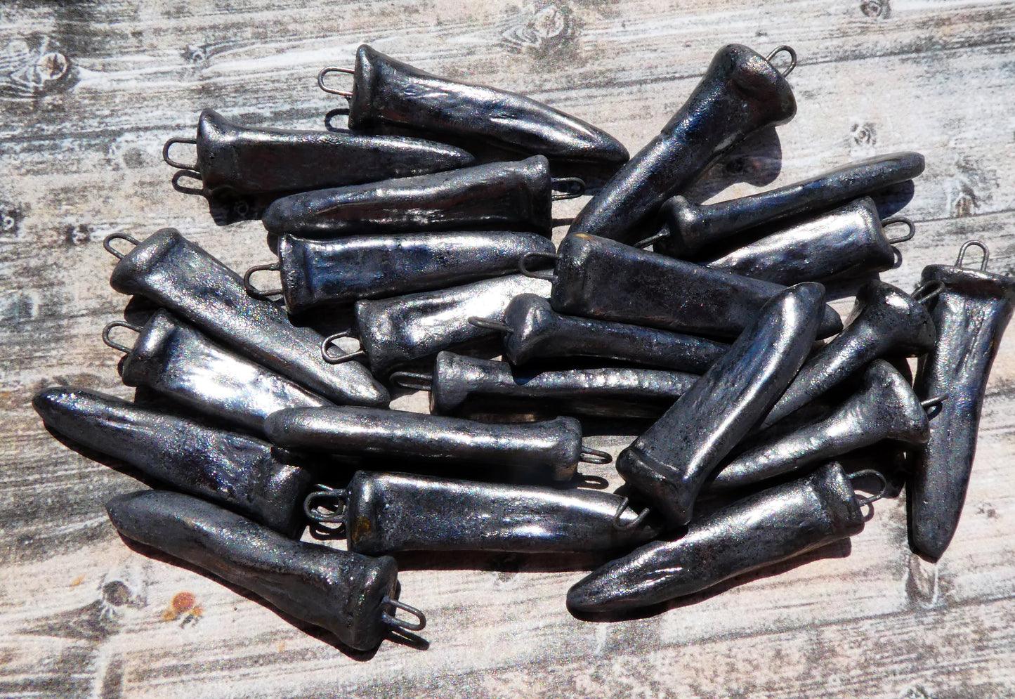 Ceramic Steely Coffin Nail Charms