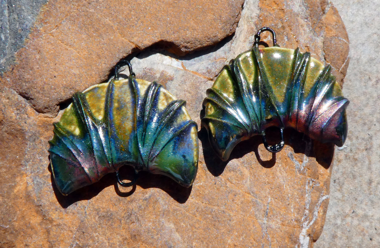 Ceramic Wire Wrapped Crescent Connectors - California