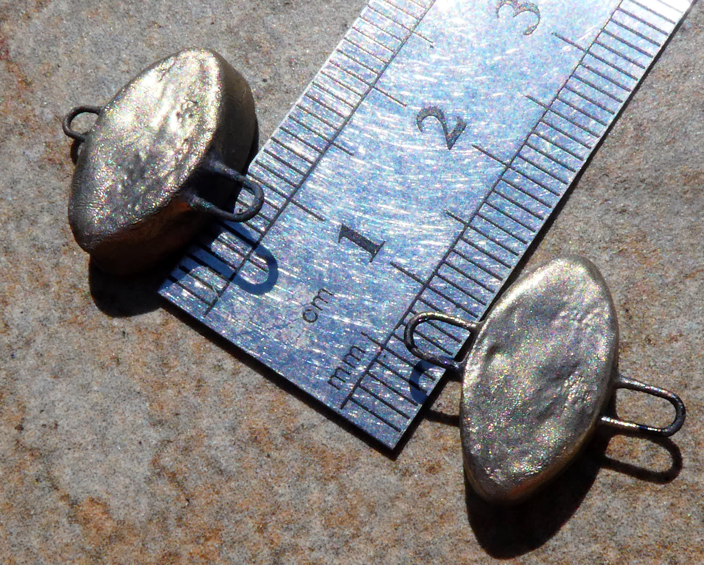 Ceramic Little Indented Oval Connectors -Dark Purple