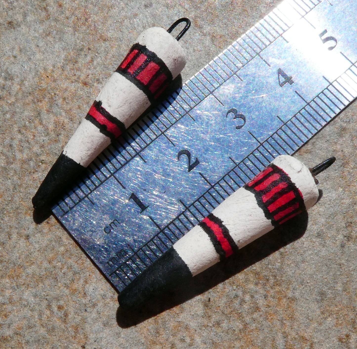 Ceramic Inky Spike Earring Charms #1