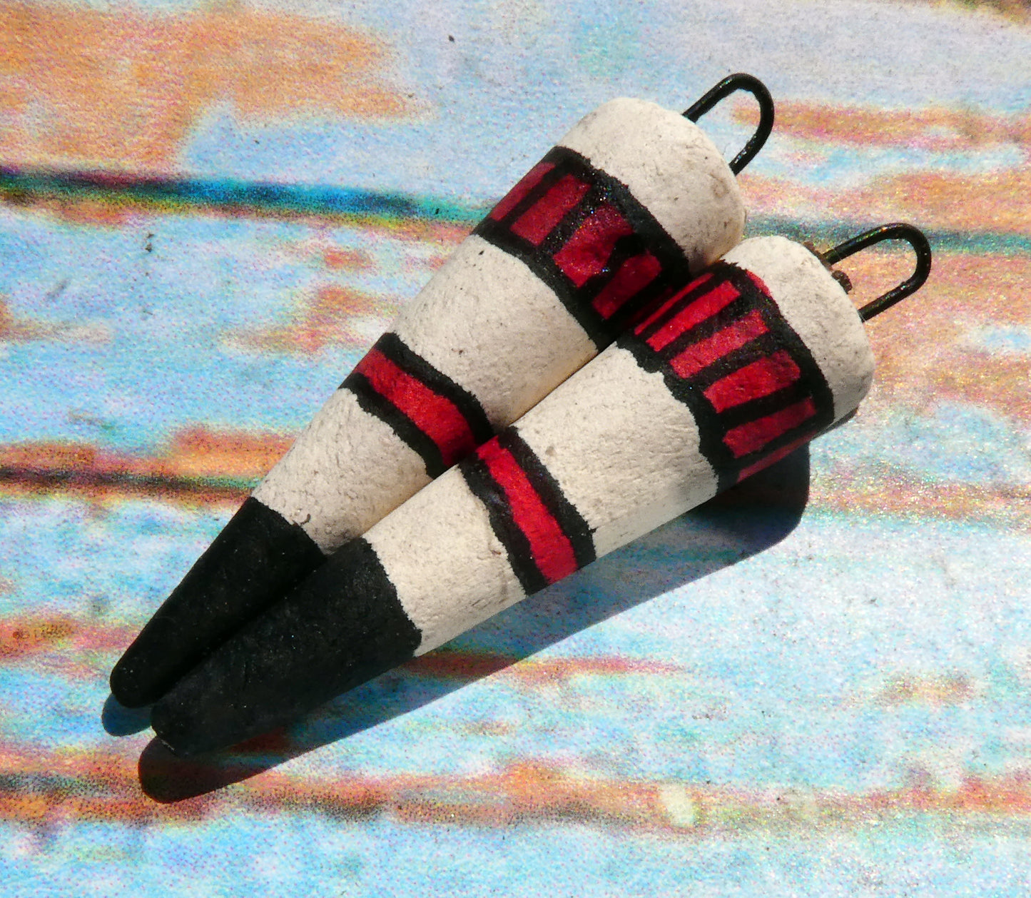 Ceramic Inky Spike Earring Charms #1