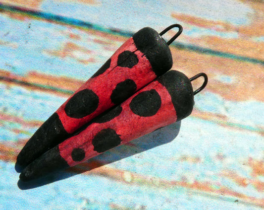 Ceramic Inky Spike Earring Charms #2