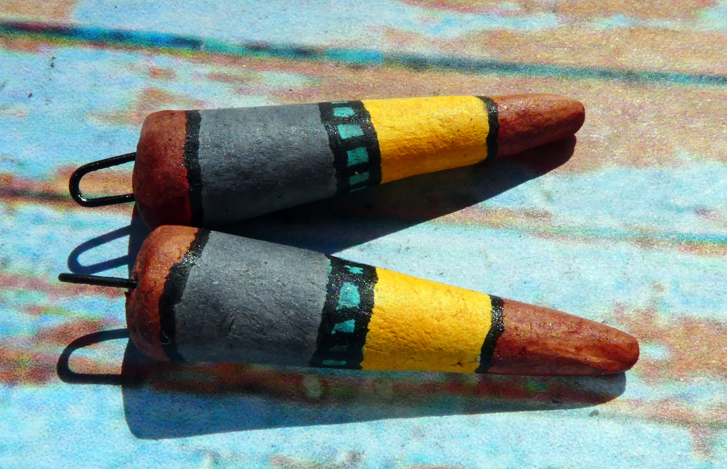 Ceramic Inky Spike Earring Charms #4