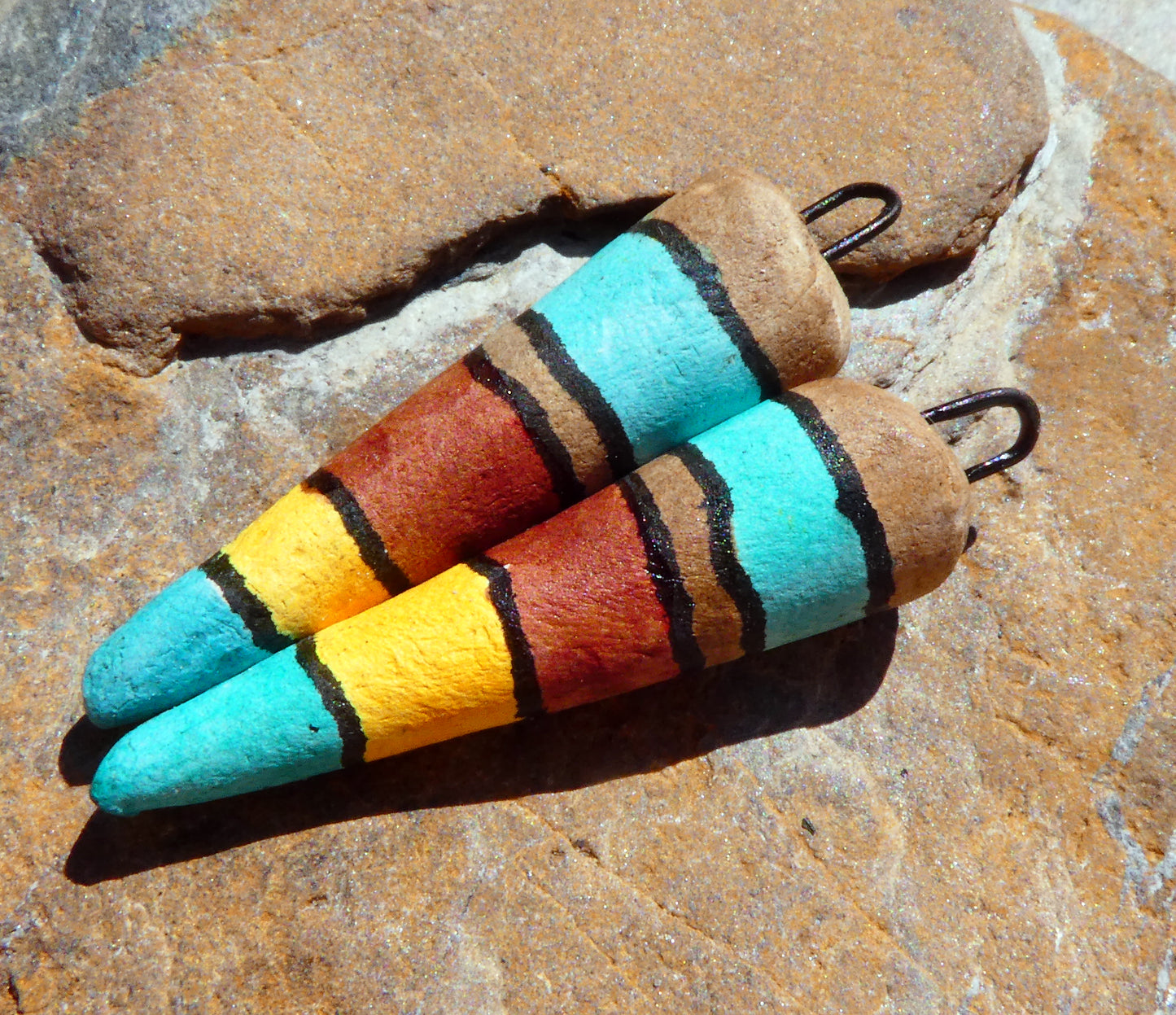 Ceramic Inky Spike Earring Charms #5
