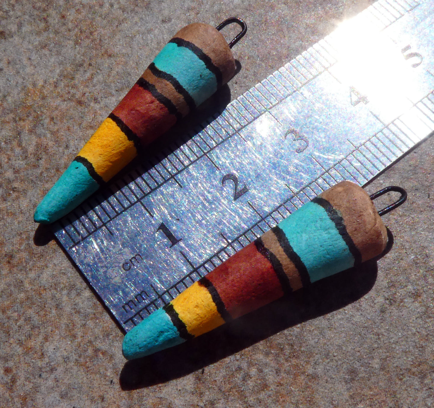Ceramic Inky Spike Earring Charms #5