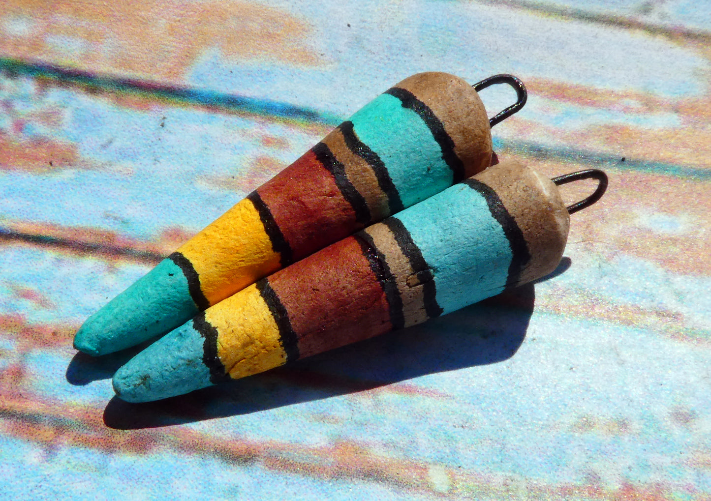 Ceramic Inky Spike Earring Charms #5
