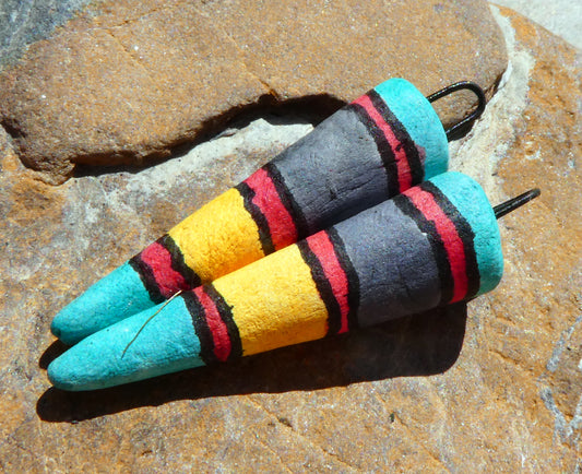 Ceramic Inky Spike Earring Charms #6