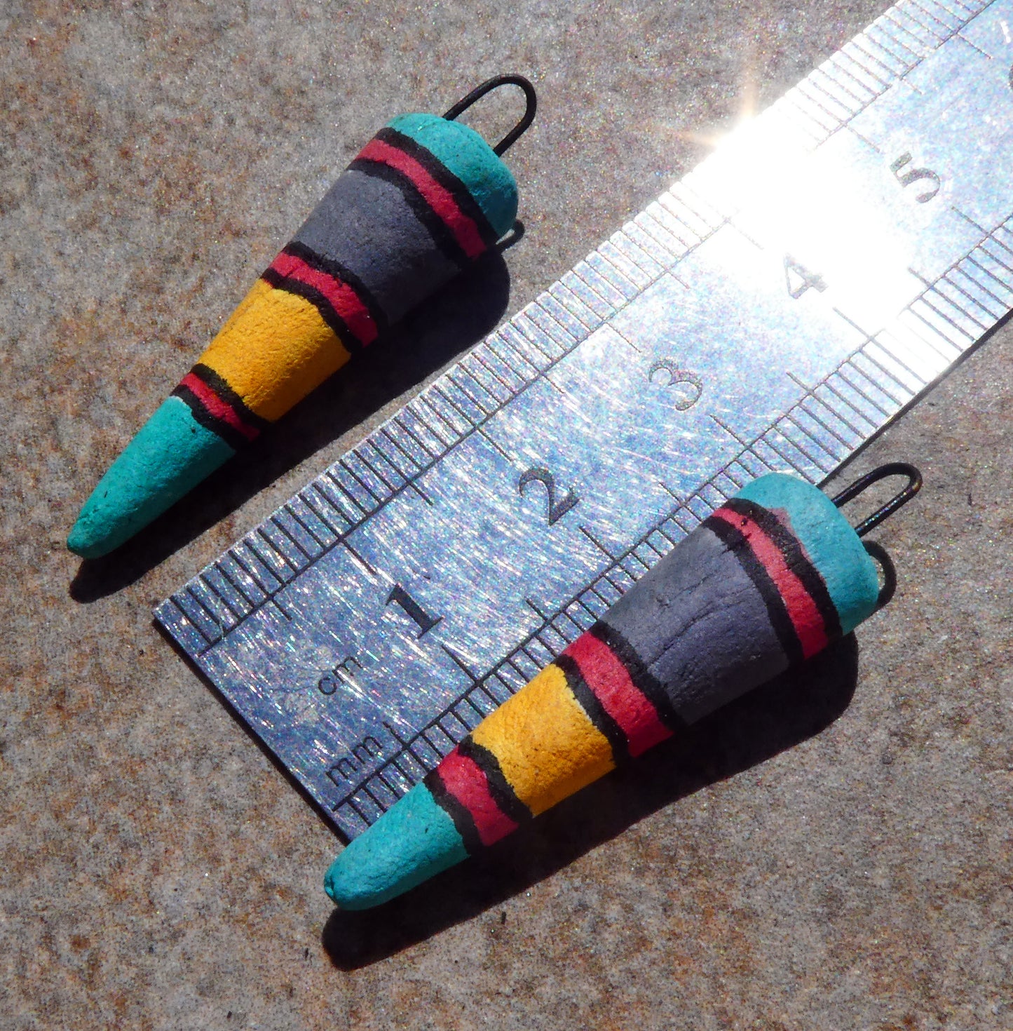 Ceramic Inky Spike Earring Charms #6