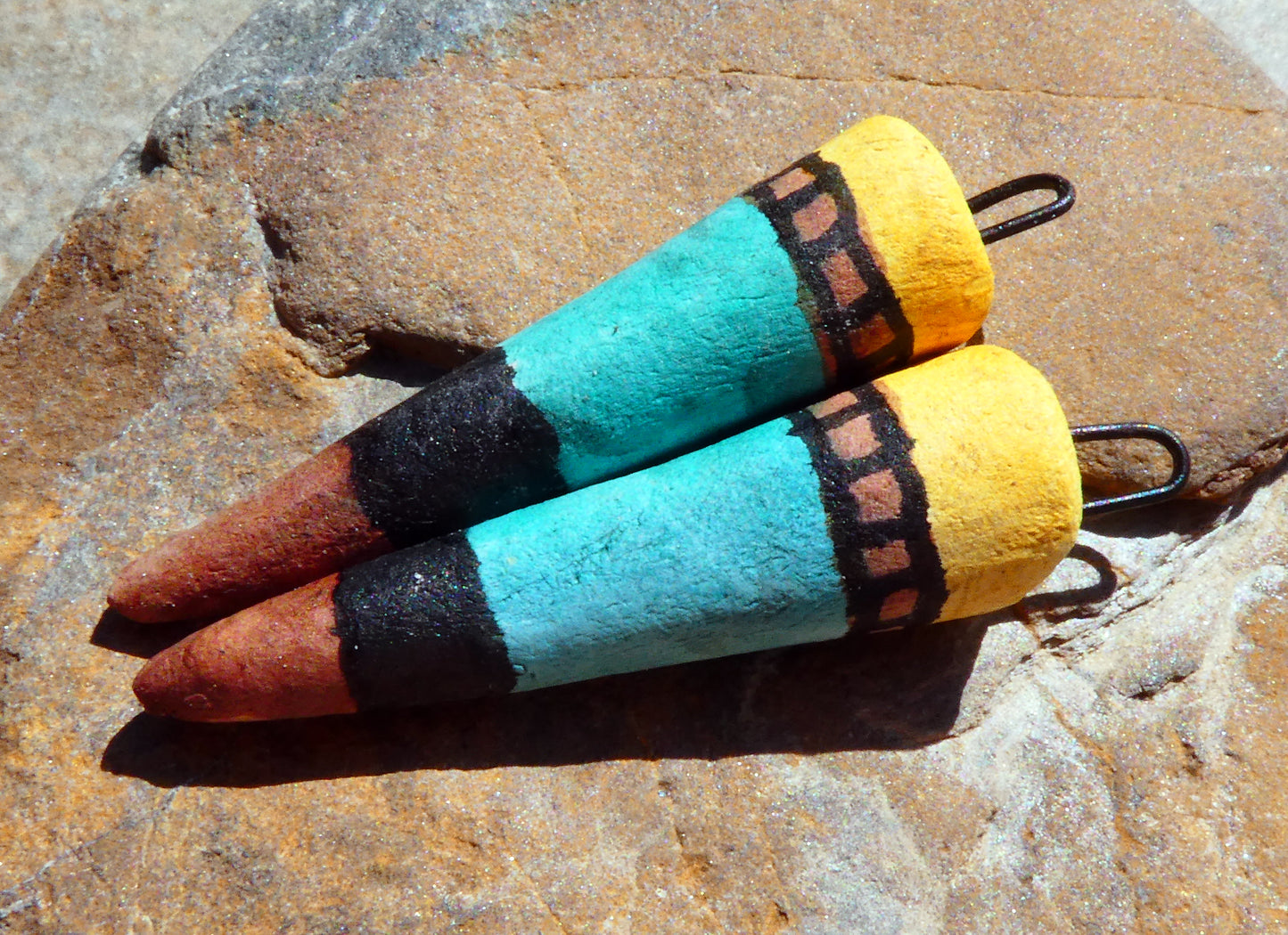 Ceramic Inky Spike Earring Charms #7